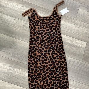 XS knitted leopard dress